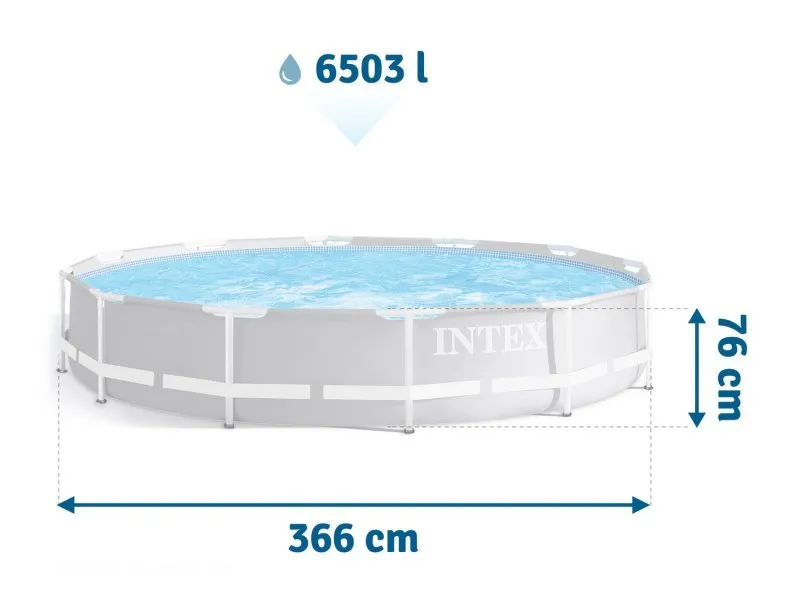 366x76 16in1 INTEX 26712 Piscina Fuori Terra a cremagliera.