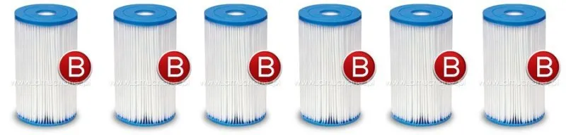 6 x Filtro per set pompa tipo B INTEX 29005.