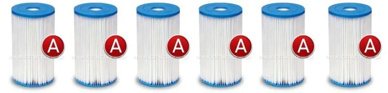 6 x Filtro per set pompa Tipo A INTEX 29000.