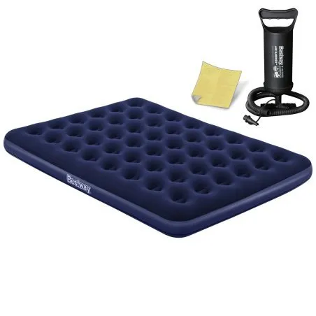 Materasso gonfiabile con pompa 203 x 152 x 22 cm per uso all'aperto