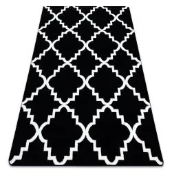 Tappeto SKETCH - F343 nero/crema marocco trifoglio trellis