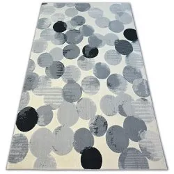 Tappeto SCANDI 18461/752 - CERCHI CERCHIETTI crema grigio nero