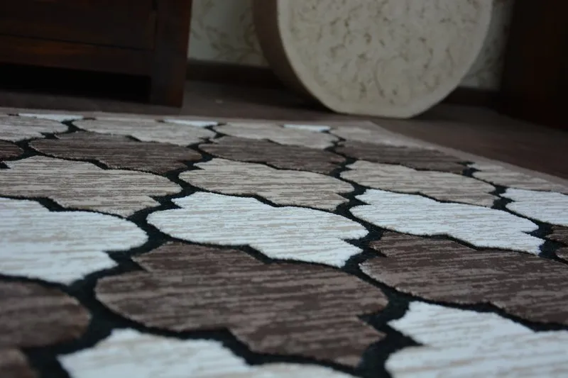 Dywan AKRYL YAZZ 3766 D.Beige/Salmon Koniczyna Marokańska Trellis