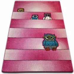 Tappeto Bambini Gufi rosa C412
