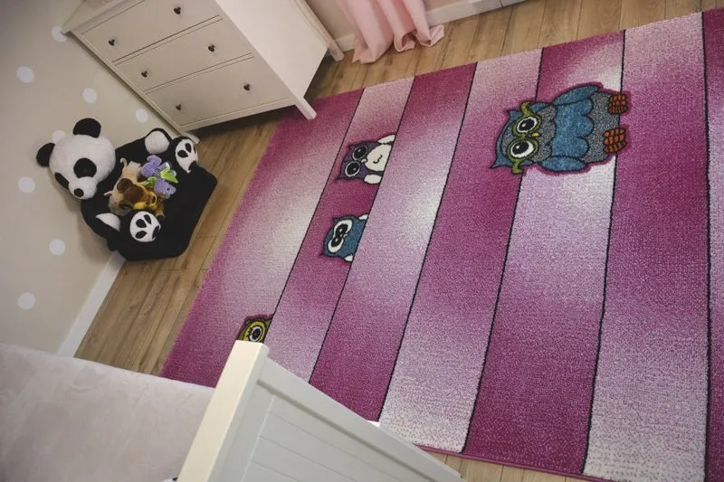 Tappeto Bambini Gufi rosa C412