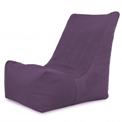 Viola Poltrona Pouf Con Schienale Velluto