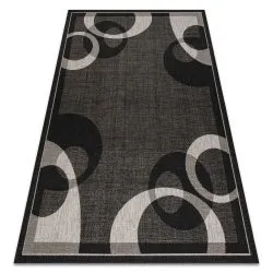 TAPPETO DI SPAGO SISAL FLOORLUX 20078 NERO / argento