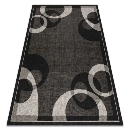 TAPPETO DI SPAGO SISAL FLOORLUX 20078 NERO / argento