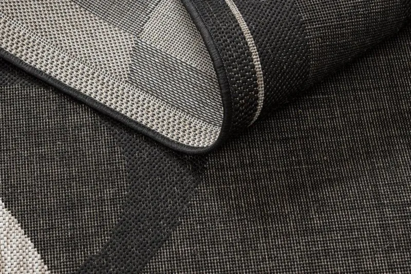 TAPPETO DI SPAGO SISAL FLOORLUX 20078 NERO / argento