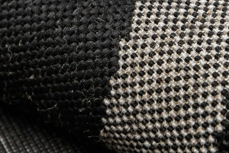 TAPPETO DI SPAGO SISAL FLOORLUX 20078 NERO / argento