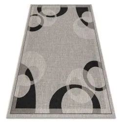 TAPPETO DI SPAGO SISAL FLOORLUX 20078 argento / nero