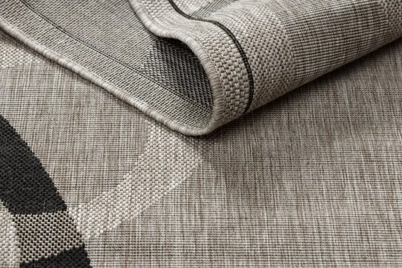 TAPPETO DI SPAGO SISAL FLOORLUX 20078 argento / nero