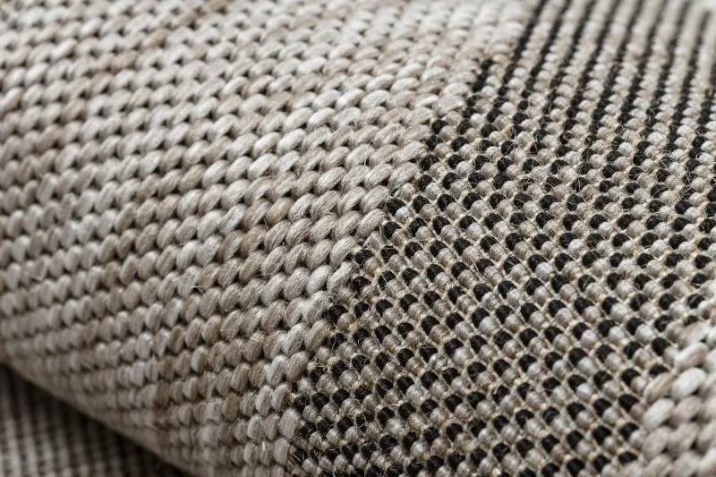 TAPPETO DI SPAGO SISAL FLOORLUX 20078 argento / nero