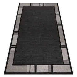 TAPPETO DI SPAGO SISAL FLOORLUX 20195 NERO / argento