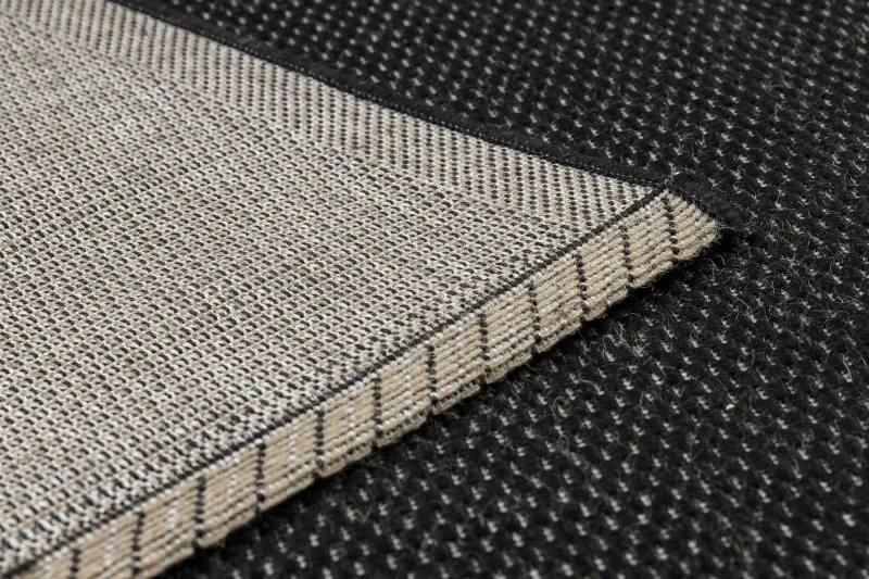 TAPPETO DI SPAGO SISAL FLOORLUX 20195 NERO / argento