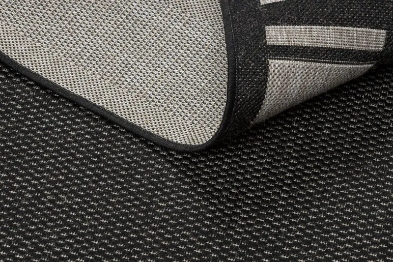 TAPPETO DI SPAGO SISAL FLOORLUX 20195 NERO / argento