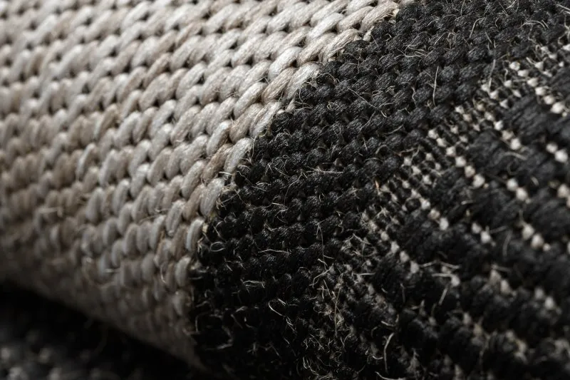 TAPPETO DI SPAGO SISAL FLOORLUX 20195 NERO / argento