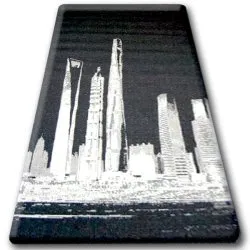 TAPPETO DI SPAGO SISAL FLOORLUX 20240 nero / argento