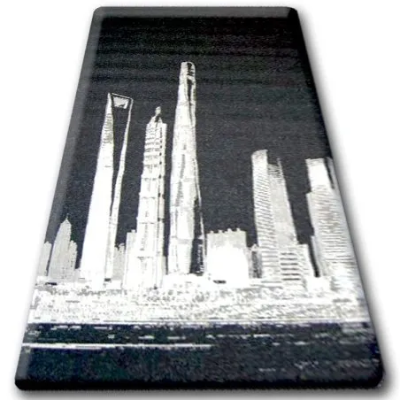 TAPPETO DI SPAGO SISAL FLOORLUX 20240 nero / argento