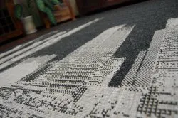 TAPPETO DI SPAGO SISAL FLOORLUX 20240 nero / argento