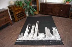 TAPPETO DI SPAGO SISAL FLOORLUX 20240 nero / argento