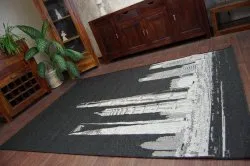 TAPPETO DI SPAGO SISAL FLOORLUX 20240 nero / argento