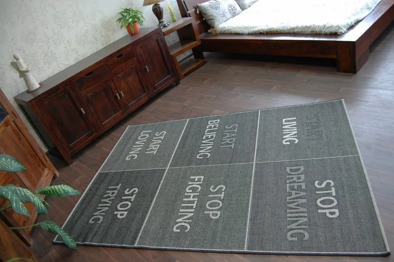 TAPPETO DI SPAGO SISAL FLOORLUX 20275 YOLO nero / argento