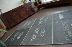 TAPPETO DI SPAGO SISAL FLOORLUX 20275 YOLO nero / argento