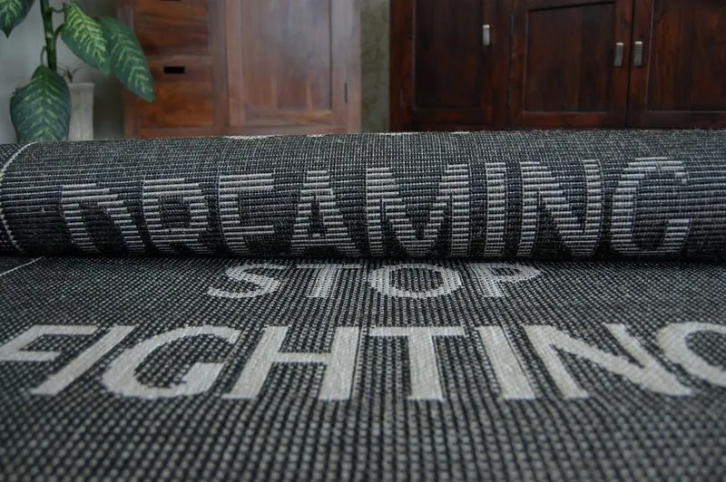 TAPPETO DI SPAGO SISAL FLOORLUX 20275 YOLO nero / argento