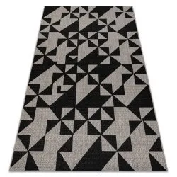 TAPPETO DI SPAGO SISAL FLOORLUX 20489 argento / nero TRIANGOLI