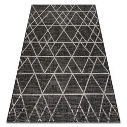 TAPPETO DI SPAGO SISAL FLOORLUX 20508 nero / argento TRIANGOLI