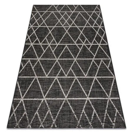 TAPPETO DI SPAGO SISAL FLOORLUX 20508 nero / argento TRIANGOLI