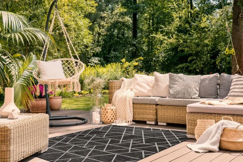 TAPPETO DI SPAGO SISAL FLOORLUX 20508 nero / argento TRIANGOLI
