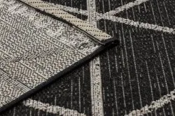 TAPPETO DI SPAGO SISAL FLOORLUX 20508 nero / argento TRIANGOLI