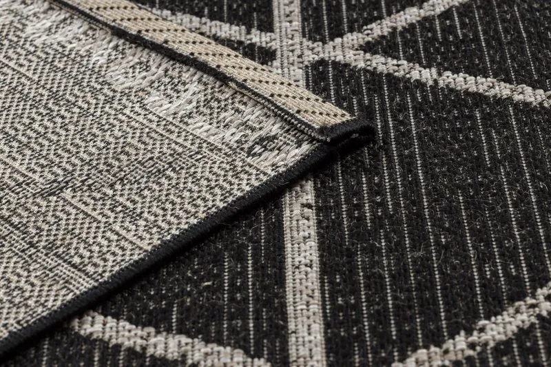 TAPPETO DI SPAGO SISAL FLOORLUX 20508 nero / argento TRIANGOLI