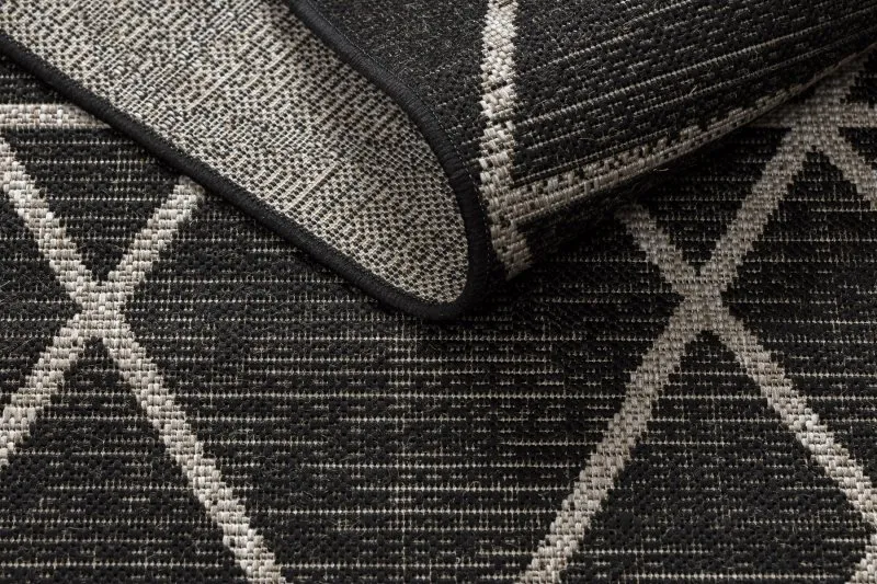 TAPPETO DI SPAGO SISAL FLOORLUX 20508 nero / argento TRIANGOLI