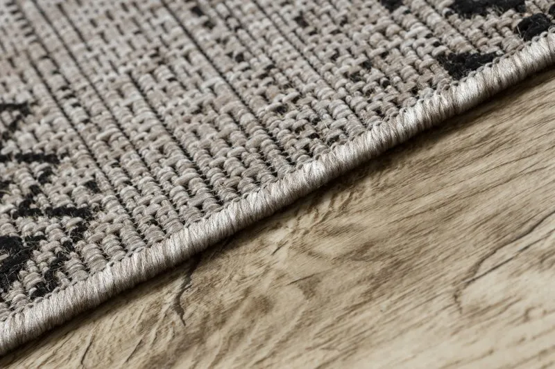 TAPPETO DI SPAGO SISAL FLOORLUX 20510 argento / nero