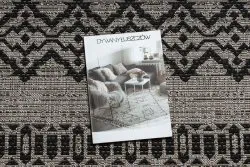 TAPPETO DI SPAGO SISAL FLOORLUX 20510 argento / nero
