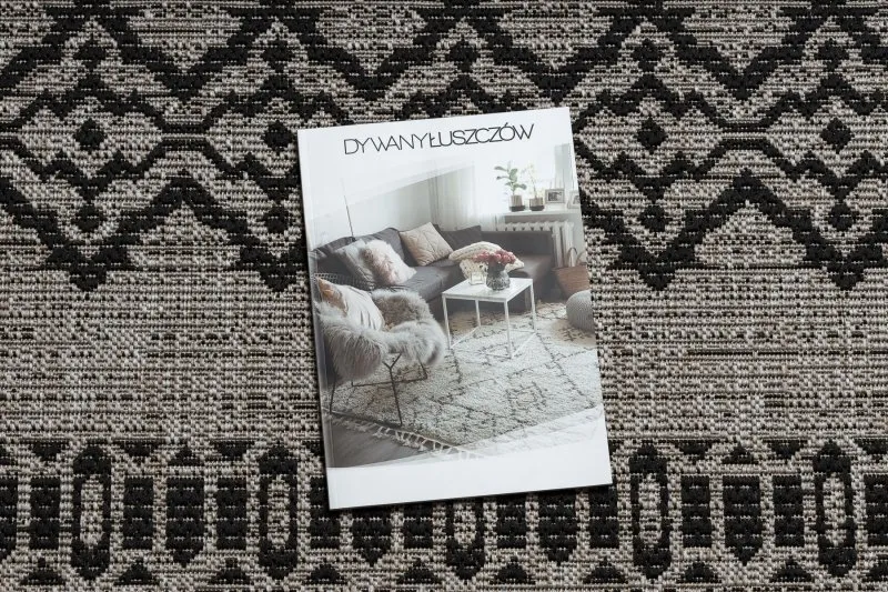 TAPPETO DI SPAGO SISAL FLOORLUX 20510 argento / nero