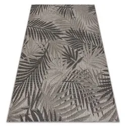 TAPPETO DI SPAGO SISAL FLOORLUX 20504 FOGLIE argento / nero GIUNGLA
