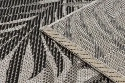 DYWAN SZNURKOWY SIZAL FLOORLUX 20504 LIŚCIE srebrny / czarny DŻUNGLA