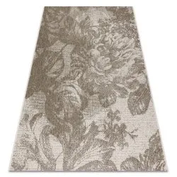 Tappeto di corda sisal FLOORLUX 20491 fiori champagne / grigio scuro