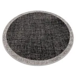 TAPPETO DI SPAGO SISAL FLOORLUX Cerchio 20401 Telaio nero / argento