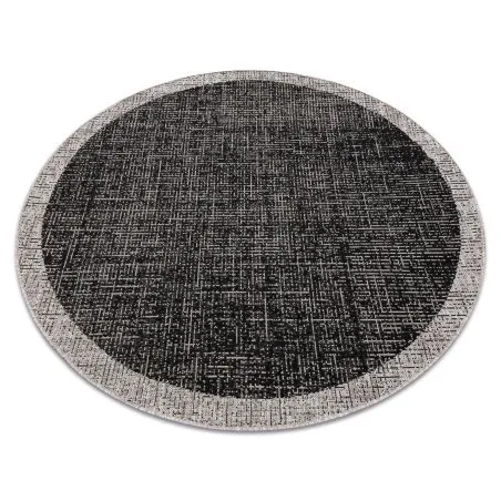 TAPPETO DI SPAGO SISAL FLOORLUX Cerchio 20401 Telaio nero / argento