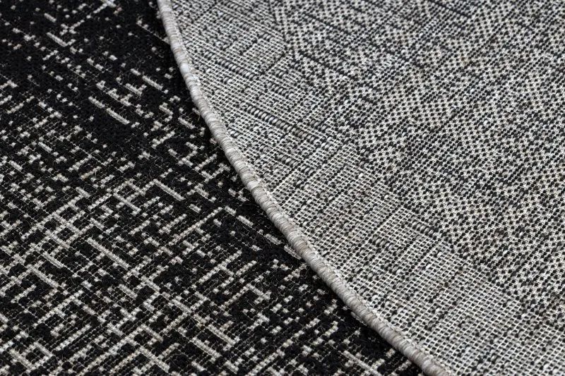 TAPPETO DI SPAGO SISAL FLOORLUX Cerchio 20401 Telaio nero / argento
