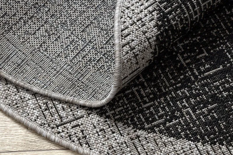 TAPPETO DI SPAGO SISAL FLOORLUX Cerchio 20401 Telaio nero / argento