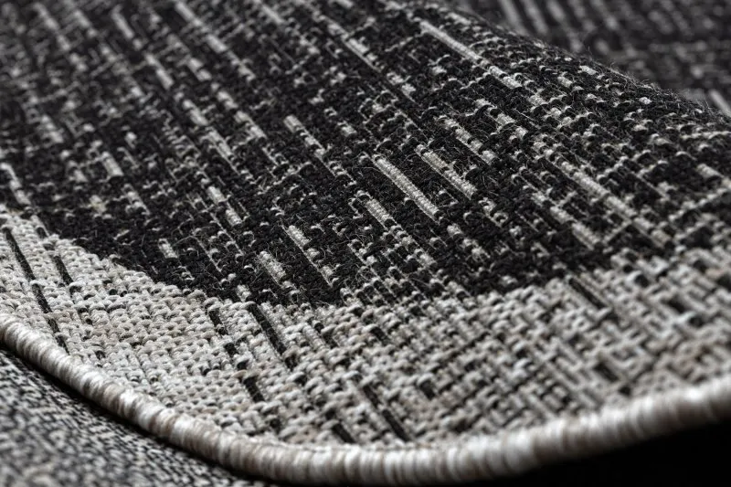 TAPPETO DI SPAGO SISAL FLOORLUX Cerchio 20401 Telaio nero / argento