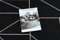 TAPPETO DI SPAGO SISAL FLOORLUX 20605 nero / argento TRIANGOLI, GEOMETRICO