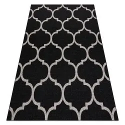 TAPPETO DI SPAGO SISAL FLOORLUX 20608 Traliccio marocchino nero / argento
