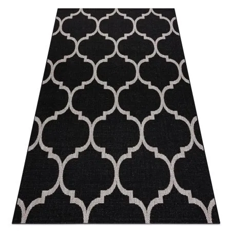 TAPPETO DI SPAGO SISAL FLOORLUX 20608 Traliccio marocchino nero / argento